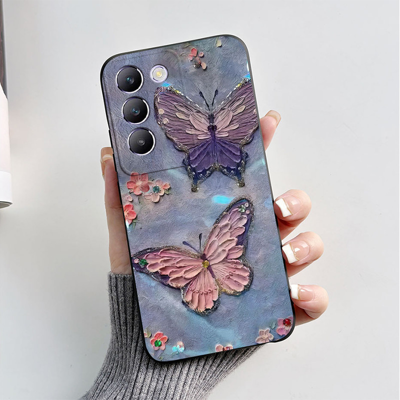 ソフトシリコンバックカバー,バタフライ,宇宙飛行士,y100 - Vivo V40 のレビューと価格